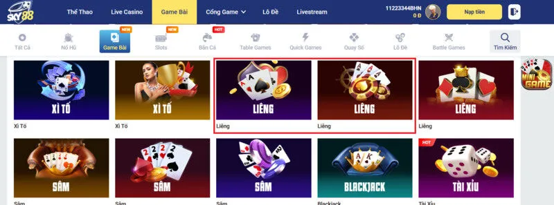 Giới thiệu Liêng Sky88 phiên bản mới nhất 