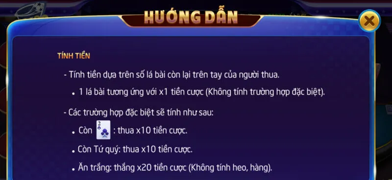 Cách tính tiền trong Sâm lốc Sky88 