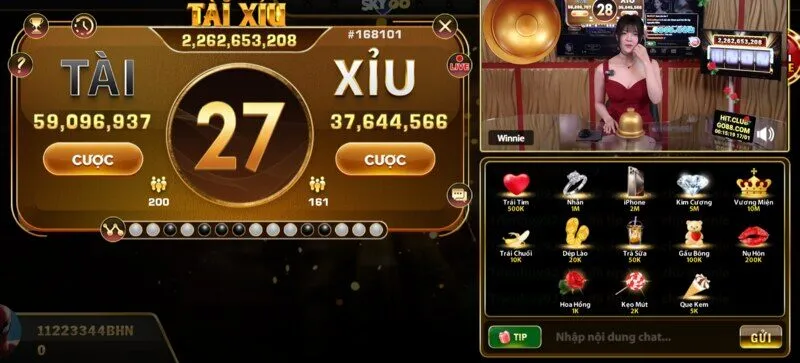 Cách TIP cho Dealer Tài xỉu livestream Sky88